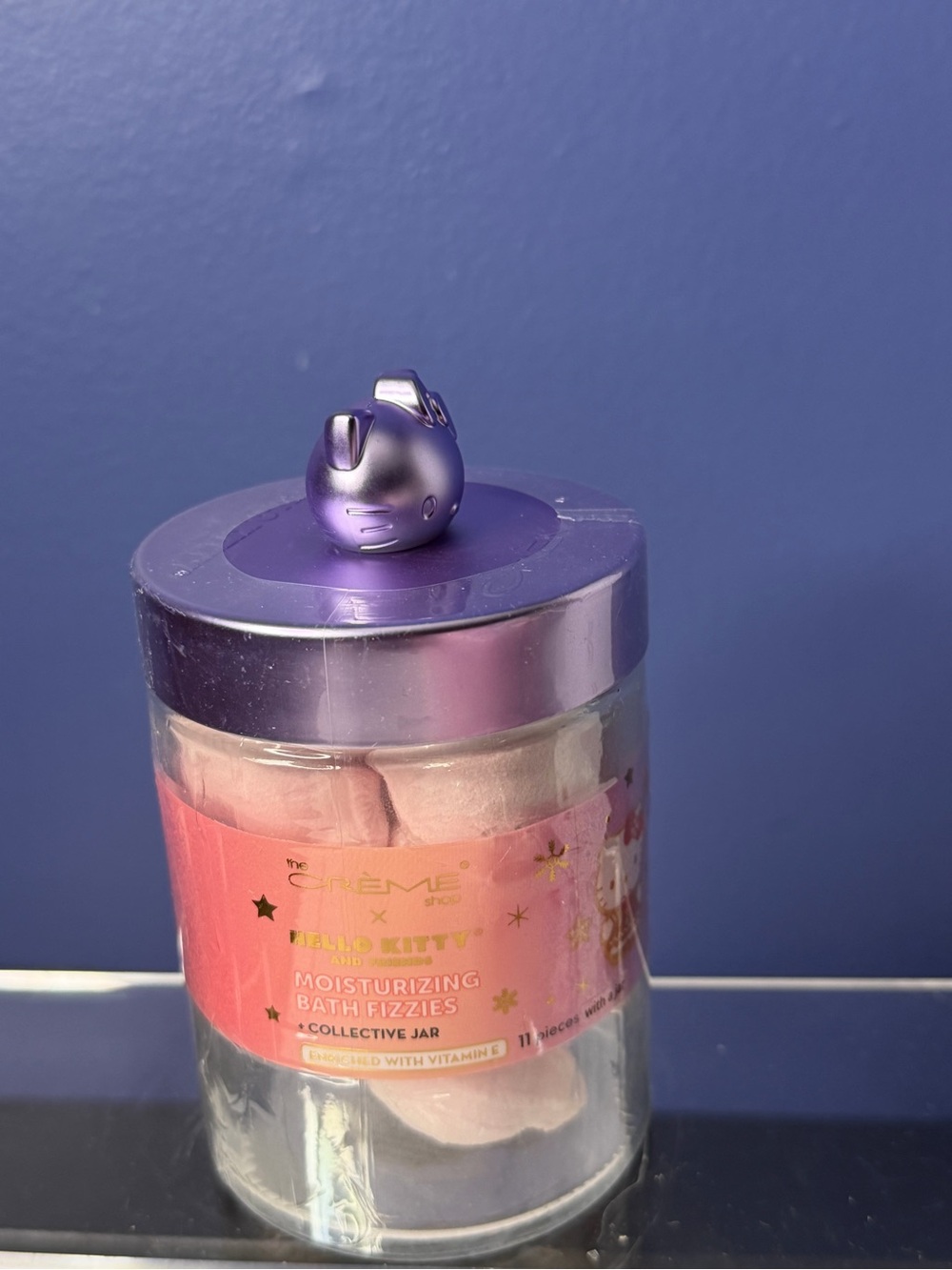 Hello Kitty Moisturizing Bath Fizzies Jar - Purple Lid